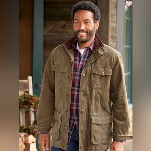 Vermont Barn Coat fleece lined corduroy collar men’s sz 4XL taupe brown